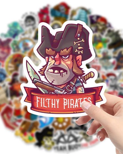 Piraten Sticker Set Detailansicht verschiedene Motive