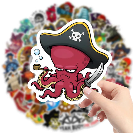 Piraten Sticker Geburtstag 30 Stueck Set Kraken Pirat Motiv