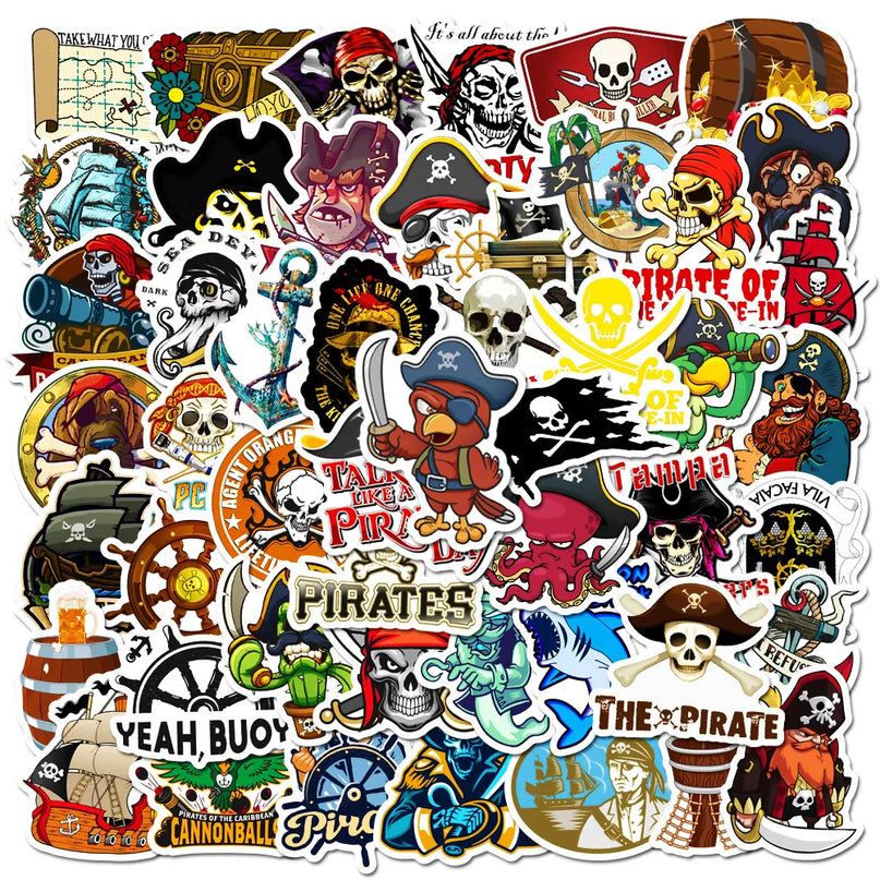 Piraten Aufkleber Einzelmotive Cartoon Seerauber Designs