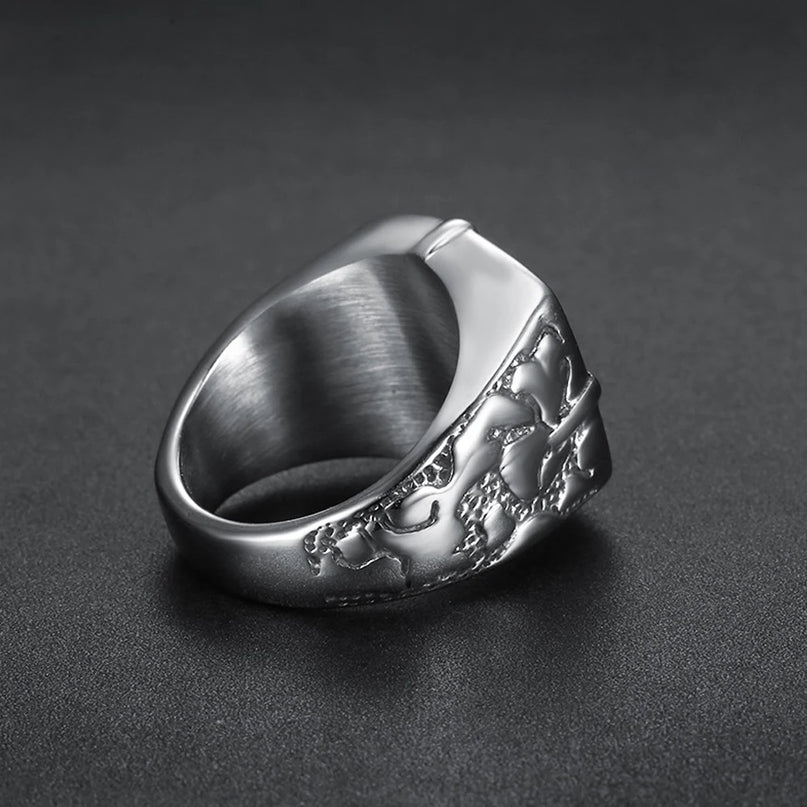 Wikinger-Kompass Ring mit Kreuz