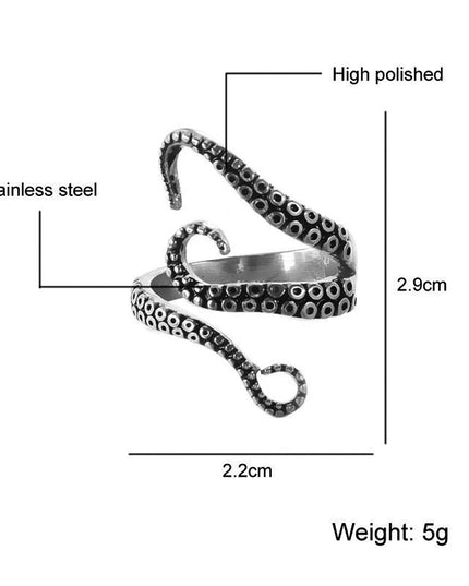 Gothic Tentakel-Ring im Piratenstil