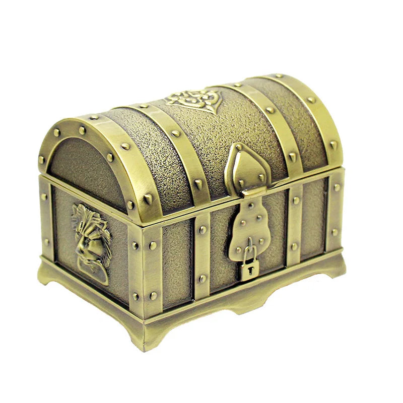 Schatztruhe Bronze Metall Piratenmotiv