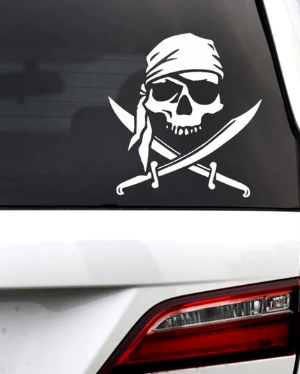 Totenkopf Schwert Aufkleber reflektierend Nachtansicht