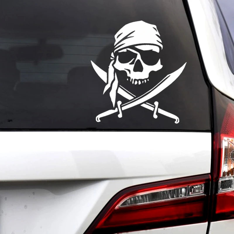 Totenkopf Schwert Aufkleber reflektierend Nachtansicht