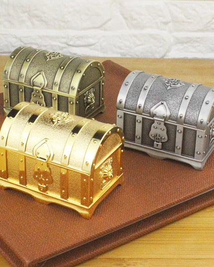 Mini-Piratentruhe aus Gold-Metall