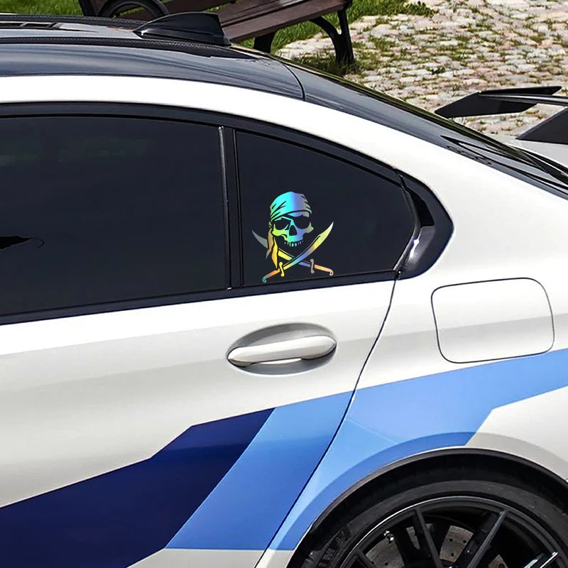 Totenkopf Aufkleber klein Verpackung und Lieferumfang