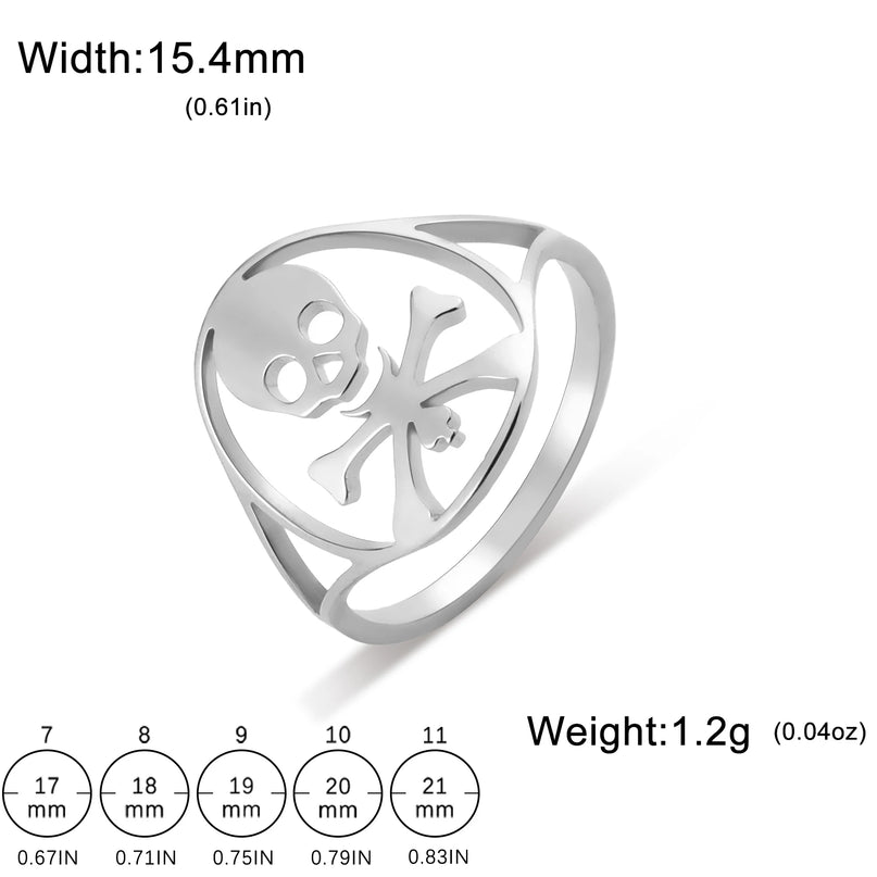 Kleiner Totenkopf-Ring mit Kreuzknochen