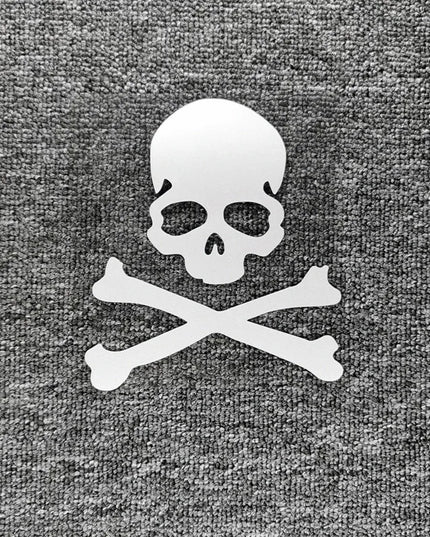 Totenkopf Aufkleber Wohnmobil weiss reflektierend Knochen