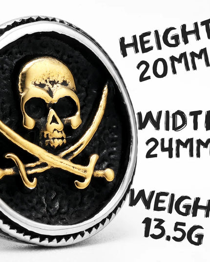 Totenkopf-Ring mit gekreuzten Knochen