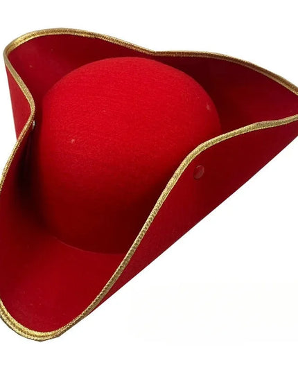 Roter Dreispitz Piratenhut Kinder Rueckansicht