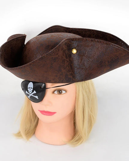 Piratenhut Hochwertig Rueckansicht Kunstleder