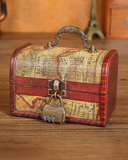 Piratentruhe Holz mit Zahlenschloss Bronze