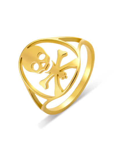Goldener Totenkopf-Ring im Piratenlook