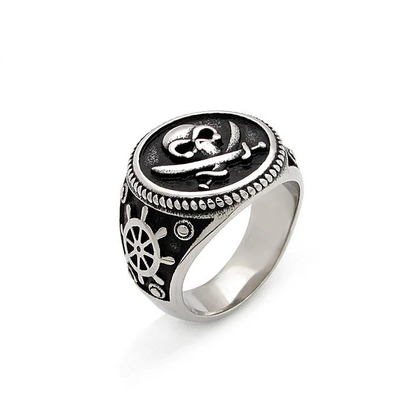 Totenkopf-Siegelring mit Sabeln