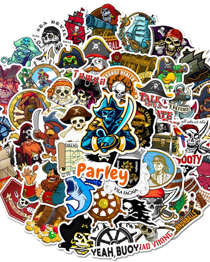 Piraten Kapitaen Graffiti Sticker Schatzkarte Details
