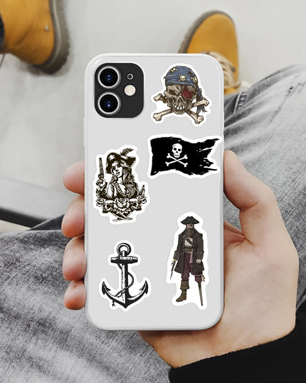 Gothic Piraten Sticker verschiedene Designs Nahansicht