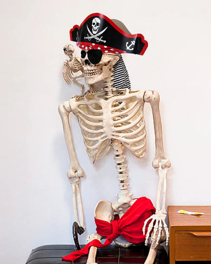 Piratenhut mit Totenkopf Set komplett ausgebreitet
