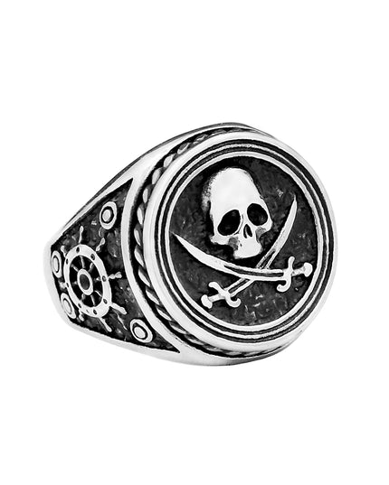 Jolly-Roger Siegelring mit Steuerrad