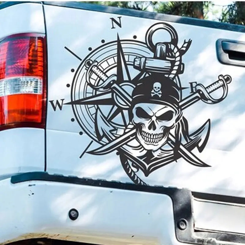 Piraten Aufkleber Auto Anwendungsbeispiel Seitentuer