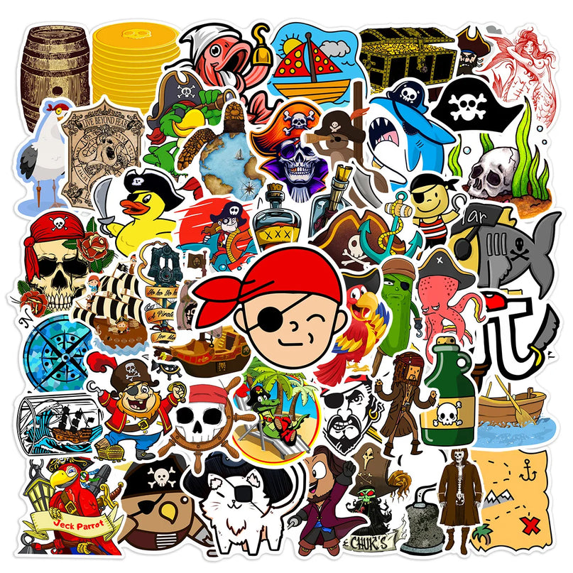 Piraten Sticker Graffiti Set 50 Stueck bunte Piratenmotive