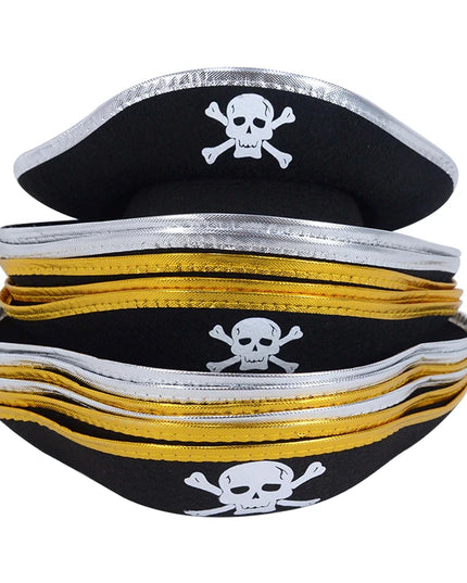 Mini Piratenhut Filz Seitenansicht Groessenangaben