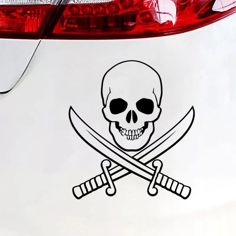 Totenkopf Augenklappe Pirat Aufkleber Detailansicht