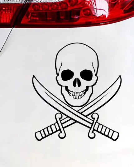 Piraten Aufkleber Schwerter Detailansicht Grafik