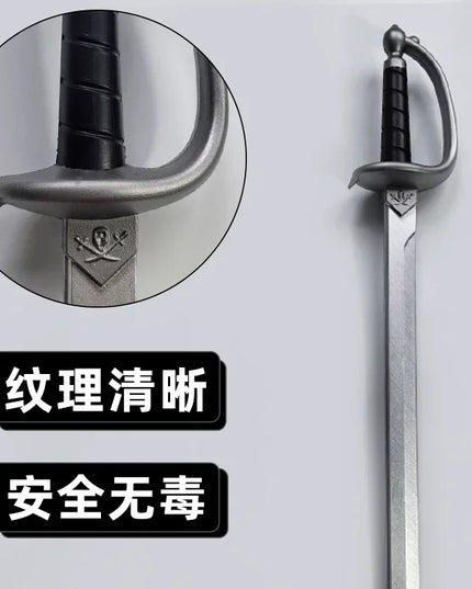 PU-Piratensäbel 76cm mit Goldring-Griff