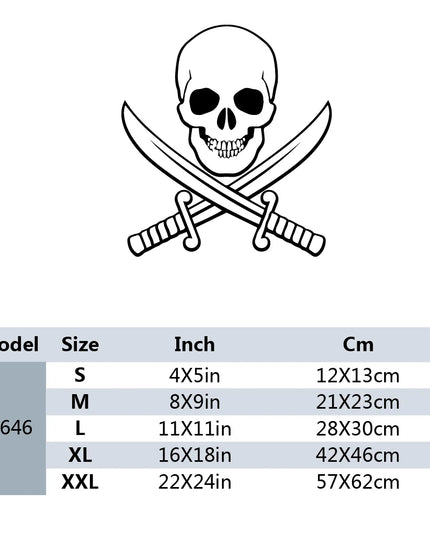 Piraten Schwerte Aufkleber Boot Totenkopf gekreuzte Saebel