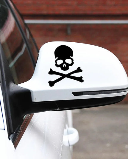 Piraten Totenkopf Aufkleber PVC weiss Detailansicht