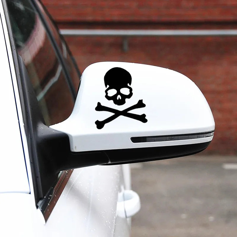 Piraten Totenkopf Aufkleber PVC weiss Detailansicht