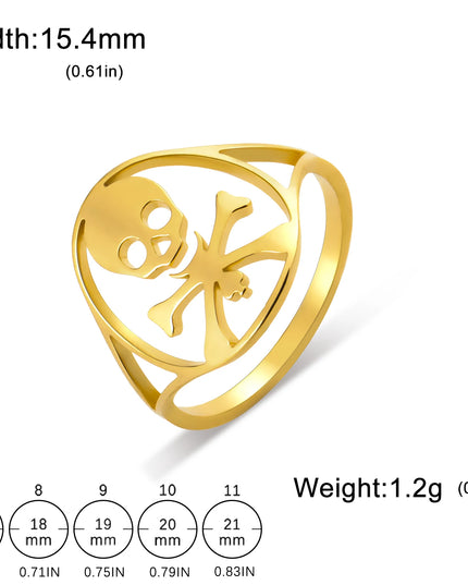 Goldener Totenkopf-Ring im Piratenlook