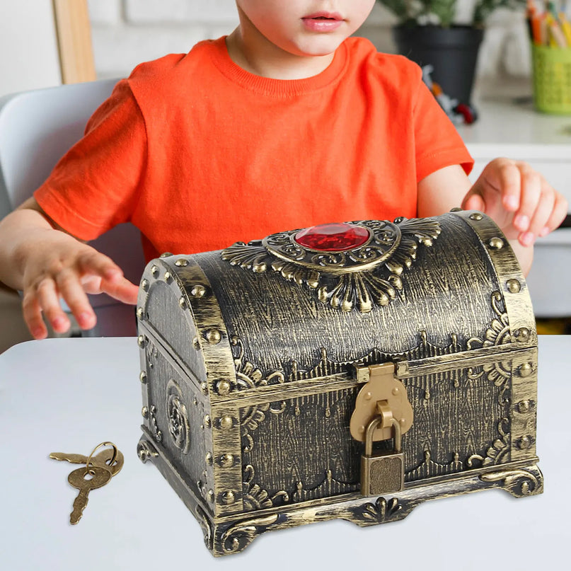 Goldene Piratentruhe Rueckansicht