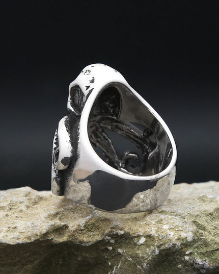 Totenkopf-Oktopus Ring im Piratenstil