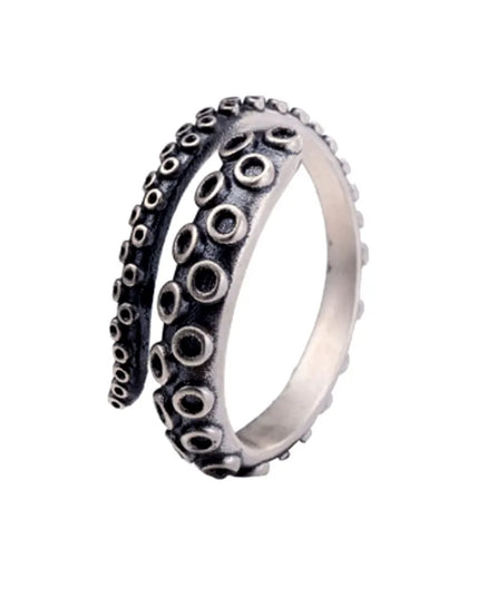 Schmaler Tentakel-Ring aus Edelstahl