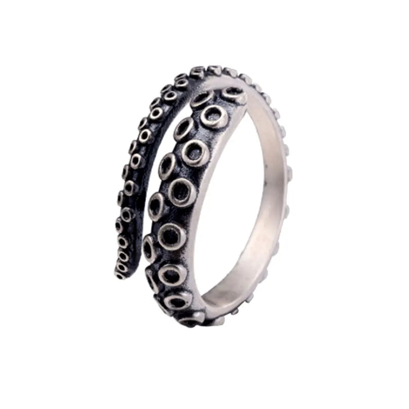 Schmaler Tentakel-Ring aus Edelstahl