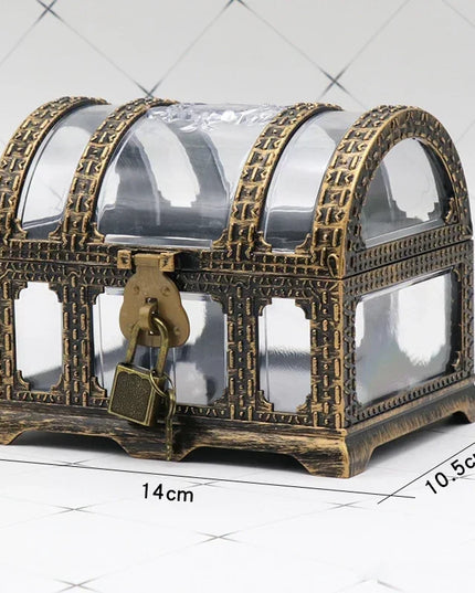 Piratentruhe Deko antik Bronze mit Schloss