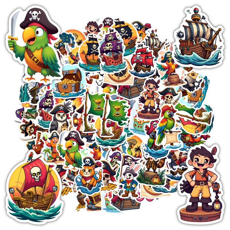 Piraten Cartoon Sticker Anwendung verschiedene Oberflaechen