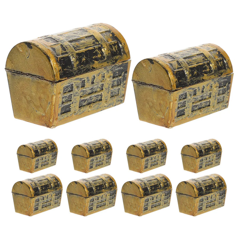 Piratentruhe Set 10 Stueck Mini Schatzkisten Gold