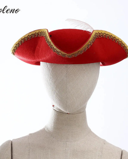 Piratenhut Pink Seitenansicht goldene Spitzenborte