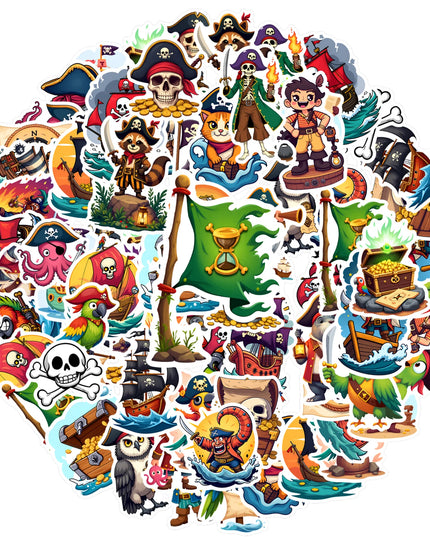 Piraten Aufkleber Jugendliche 50 Stueck buntes Cartoon Set