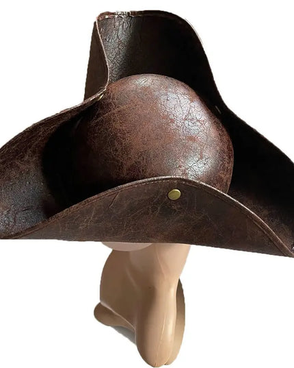 Piratenhut Leder Braun getragen Modelfoto