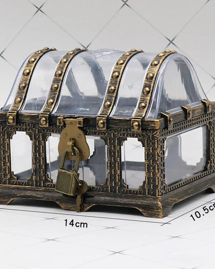 Piratentruhe Ornament bronze transparent Kunststoff 14cm