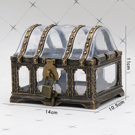 Piratentruhe Ornament bronze transparent Kunststoff 14cm