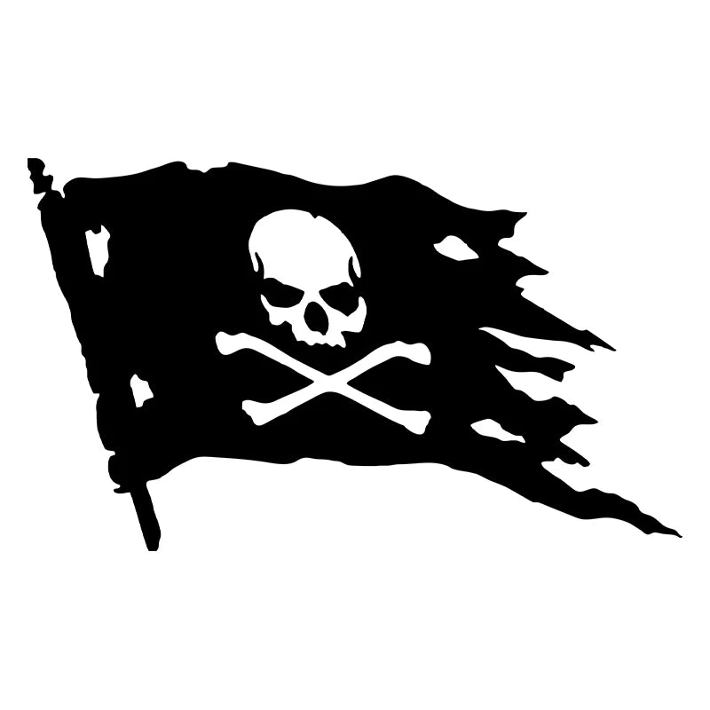 Jolly Roger Totenkopf Flagge Aufkleber Detailansicht