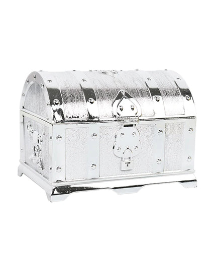 Piratentruhe silber Kunststoff Plankenoptik