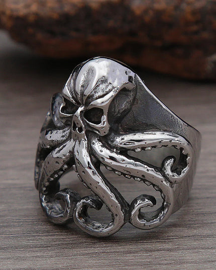 Massiver Piraten-Ring mit Krakendesign
