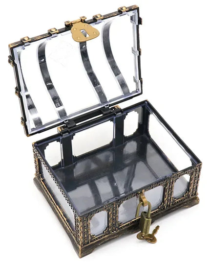 Schatzkiste gold transparent Detailansicht Schloss