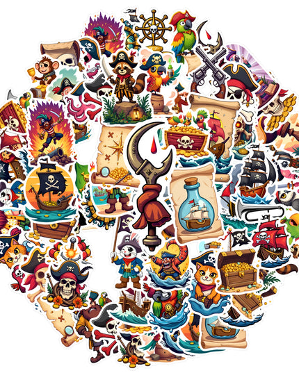 Piraten Sticker Abenteuer 50 Stueck Cartoon Seerauber Saebel