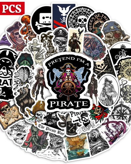 Piraten Sticker Totenkopf Kapitan Piratenflagge schwarz weiss